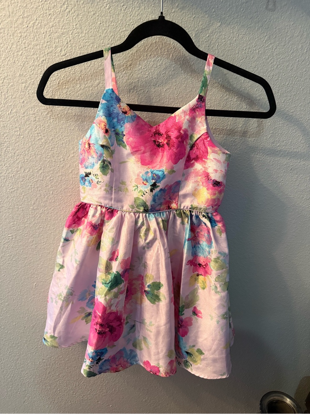 Zhenzi Pink Floral Spaghetti-Strap Party Dress